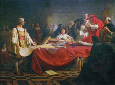 Christoffel Columbus voor de raad van Salamanca door Emanuel Leutze